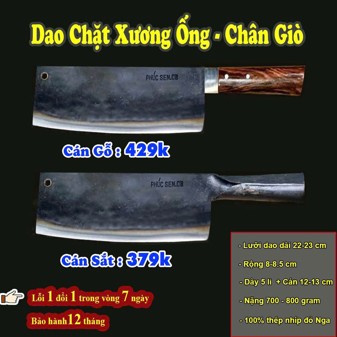 Dao Chuyên Chặt Xương Ống - Chân Giò - 100% Nhíp Đỏ Nga